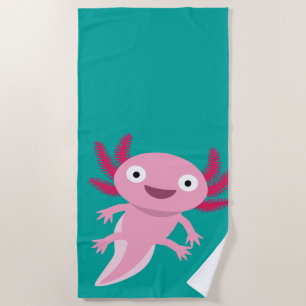 Toalla De Playa Gracioso Ilustracion Axolotl