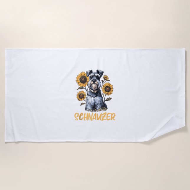 Toalla De Playa Gracioso perro Schnauzer (Anverso)