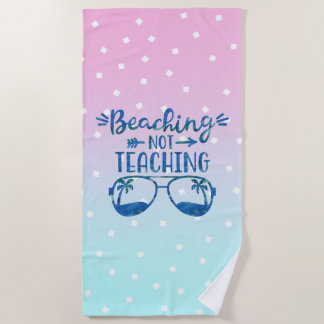 Toalla De Playa Gracioso profesor Pastel Azul Rosa Ombre Acuarela