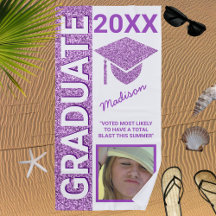 Grad Glam Purple Cap Summer Photo Typography