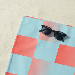 Toalla De Playa Gradiente a cuadros con estilo polvo azul coral ro