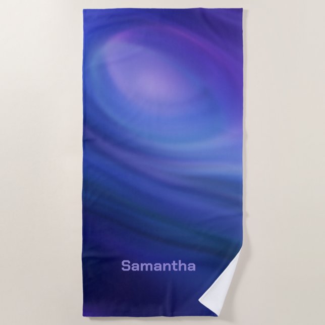 Toalla De Playa Gradiente de naranja azul púrpura (Anverso)