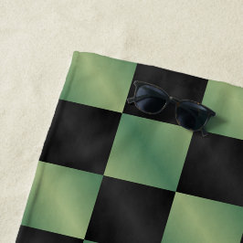 Toalla De Playa Gradiente negro verde oliva moderno controlado
