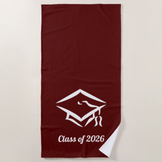 Toalla De Playa Graduation Class of 20?? BURWHT Custom Year Name