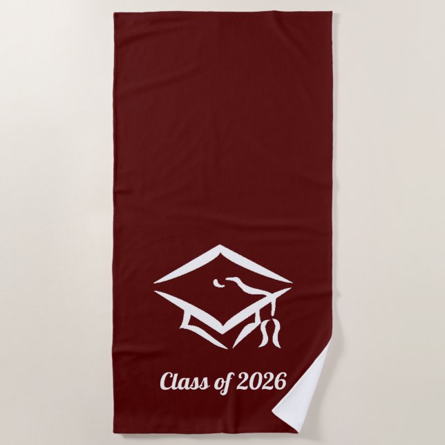 Toalla De Playa Graduation Class of 20?? BURWHT Custom Year Name (Anverso)
