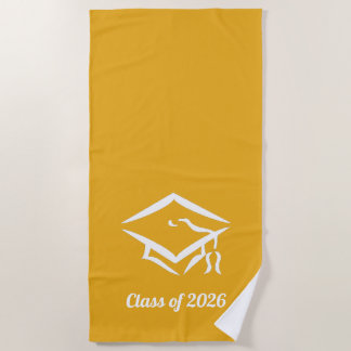 Toalla De Playa Graduation Class of 20?? GLDWHT Custom Year Name