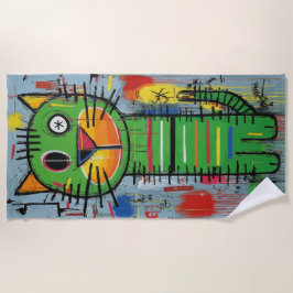 Toalla De Playa Graffiti Cat Street Art Character