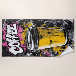 Toalla De Playa Graffiti Coffee Cup Urban Street Art Illustration