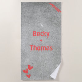 Toalla De Playa Graffiti rojo en concreto gris, tu