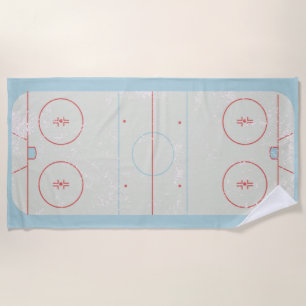 Toalla De Playa Gráfica con estilo de angustia en pista de hockey 
