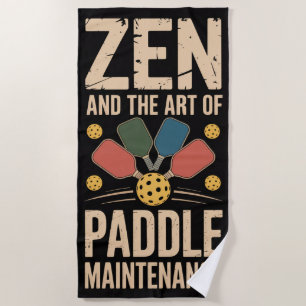 Toalla De Playa Gráfica de mantenimiento de pádel Zen Pickleball