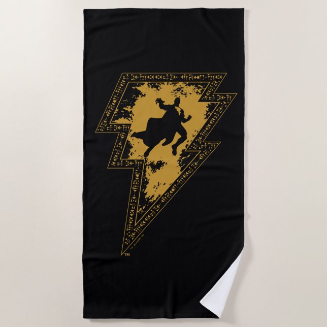 Toalla De Playa Gráfica de perno Lightning de Black Adam con probl (Anverso)
