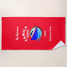 Toalla De Playa Gráfico de crucero para vacaciones familiares pers