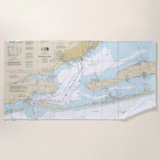 Toalla De Playa Gráfico náutico de Pensacola Bay 11383