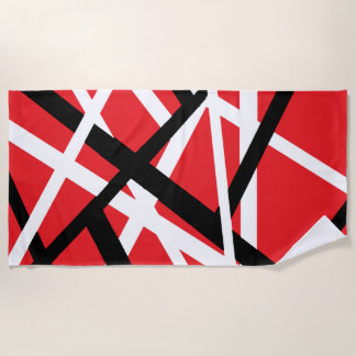 Toalla De Playa Gráfico negro, rojo y blanco