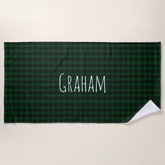 Toalla de playa Graham Tartan Plaid (Anverso)