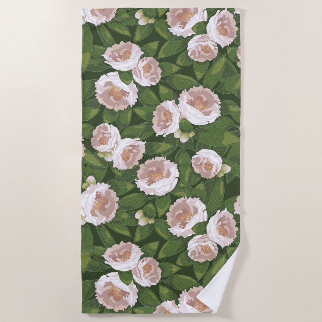 Toalla De Playa Gran Bloom Camellia Charm (Anverso)