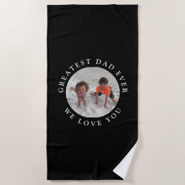 Toalla De Playa Gran papá jamás niños foto Personalizado negro