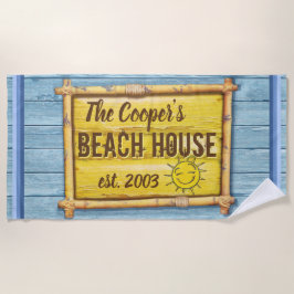 Toalla de playa grande Custom Name Beach House