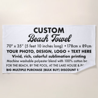 Toalla de playa grande personalizada personalizado