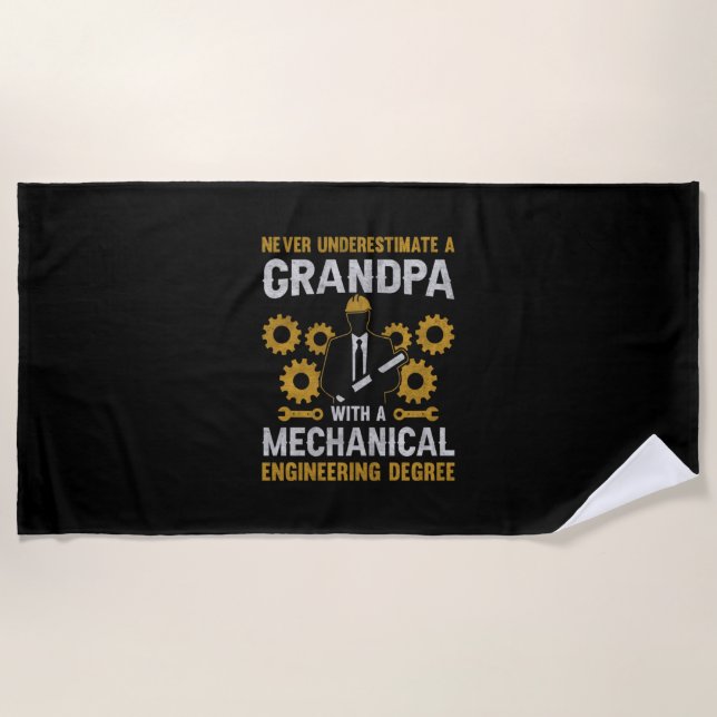 Toalla De Playa Grandpa With A Mechanical Engineering (Anverso)