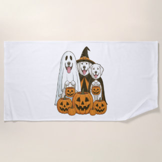 Toalla De Playa Great Pyrenees Dog Ghost Witch Halloween Matching 