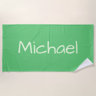 Toalla de playa Green Custom Name