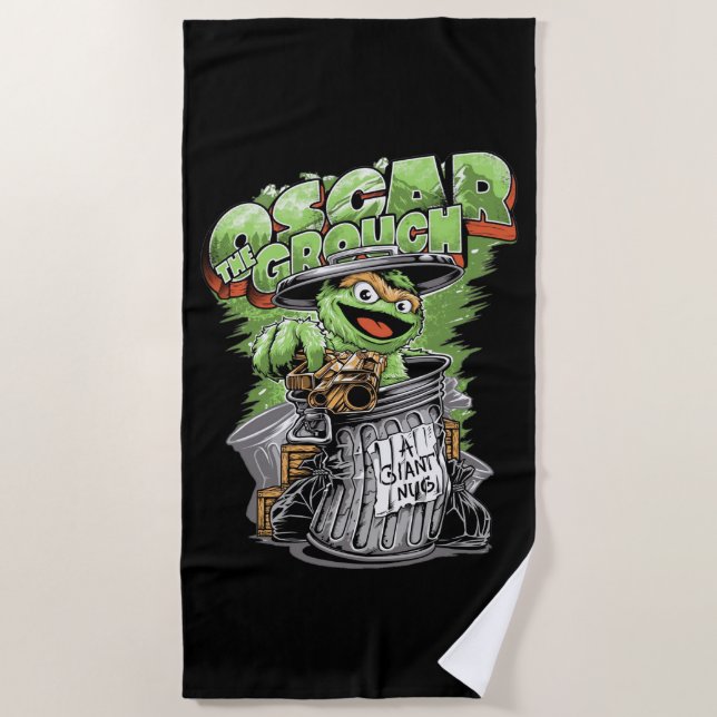 Toalla De Playa Green Garbage Monster  (Anverso)