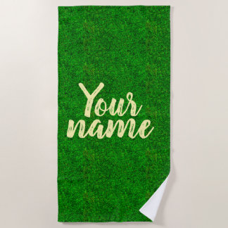 Toalla De Playa Green grass texture from a soccer field