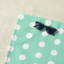 Toalla De Playa Green Poka Dots