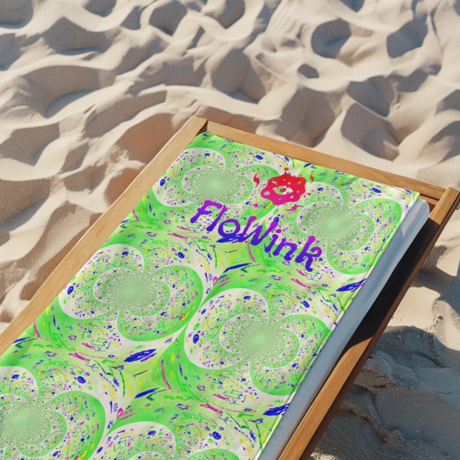 Toalla De Playa Green Trippy Funky (Subido por el creador)