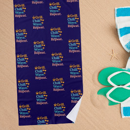 Toalla De Playa Grill chill wave repetir verano cita azul