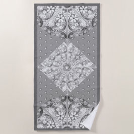 Toalla De Playa Gris de encaje cerámico