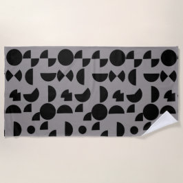 Toalla De Playa Gris negro moderno elegante tribal geométrica