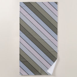 Toalla De Playa Grises Verdes Y Bandas Negras Sobre Papel Acuático
