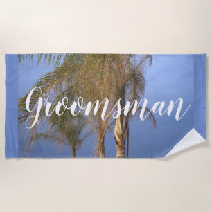 Toalla de playa Groomsman Palm Trees