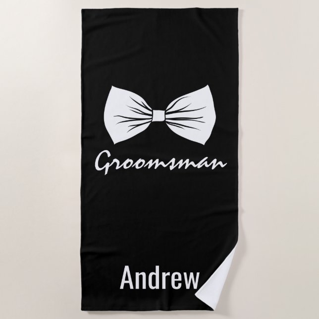 Toalla De Playa Groomsman personalizado (Anverso)