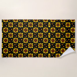 Toalla De Playa Groovy 70s Daisy Flower Power Pattern