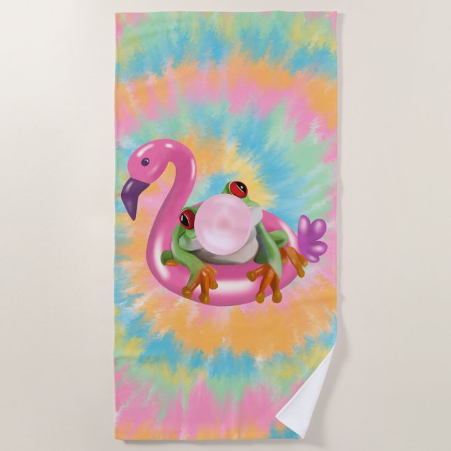 Toalla De Playa Groovy Bubblegum Tejido De Rana (Anverso)