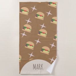 Toalla de playa Groovy Burger Chocolate Name