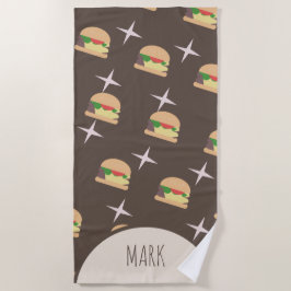 Toalla de playa Groovy Burger Chocolate Nombre