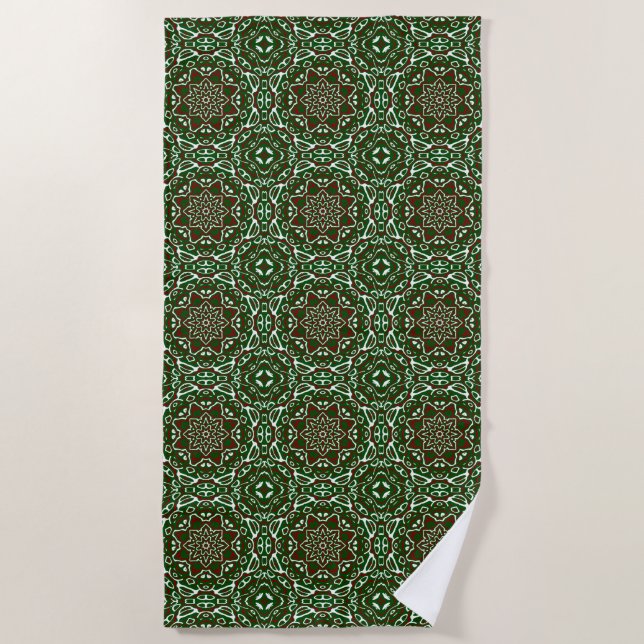 Toalla De Playa Groovy Ecléctic Ornate Navidades Mandala Pattern (Anverso)