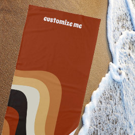 Toalla De Playa Groovy Hippie Naranja de Retro 70 personalizado