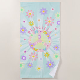 Toalla De Playa Groovy Retro Daisy personalizado