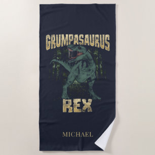 Toalla De Playa Grumpasauro Rex Dinosaur T Rex Grandpa