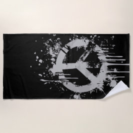 Toalla De Playa Grunge Peace Symbol – Urban Street Art Design