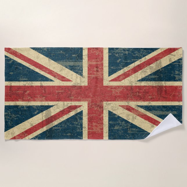 Toalla De Playa Grungy Union Jack (Anverso)