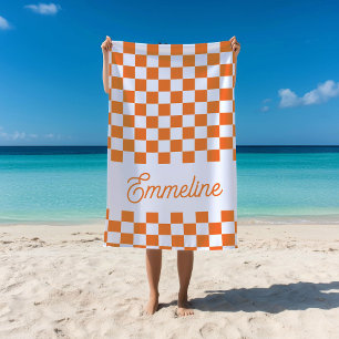 Toalla De Playa Grupo de verano de Naranja de nombre personalizado