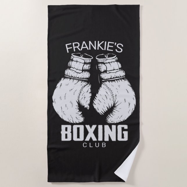 Toalla De Playa Guantes de boxeador de boxeo personalizado (Anverso)