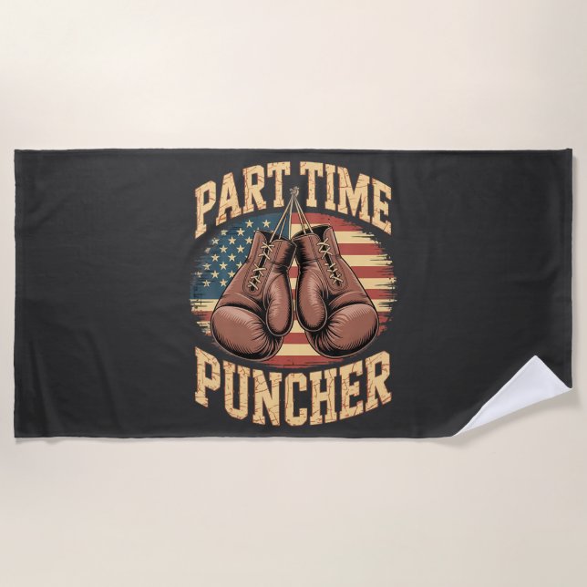 Toalla De Playa Guantes de Boxeo Part Time Puncher (Anverso)